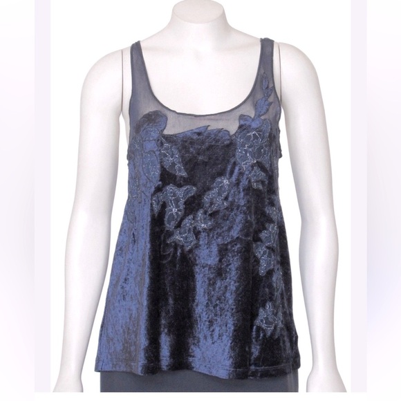 Free People Velvet Embroidered Sheer Camisole - Picture 1 of 10